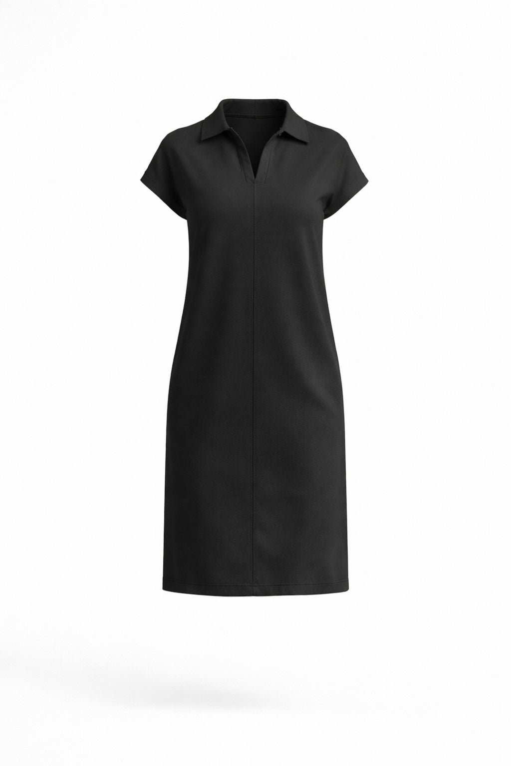 PWG1004250151 - Kadın Penny Polo Yaka Cepli Elbise - Soft Modal Kumaş - Siyah