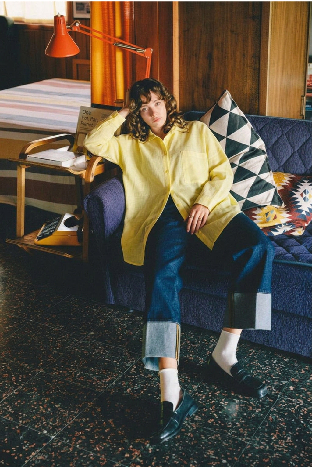 PWGPERRY - Kadın Perry Keten Gömlek Oversize - Sarı