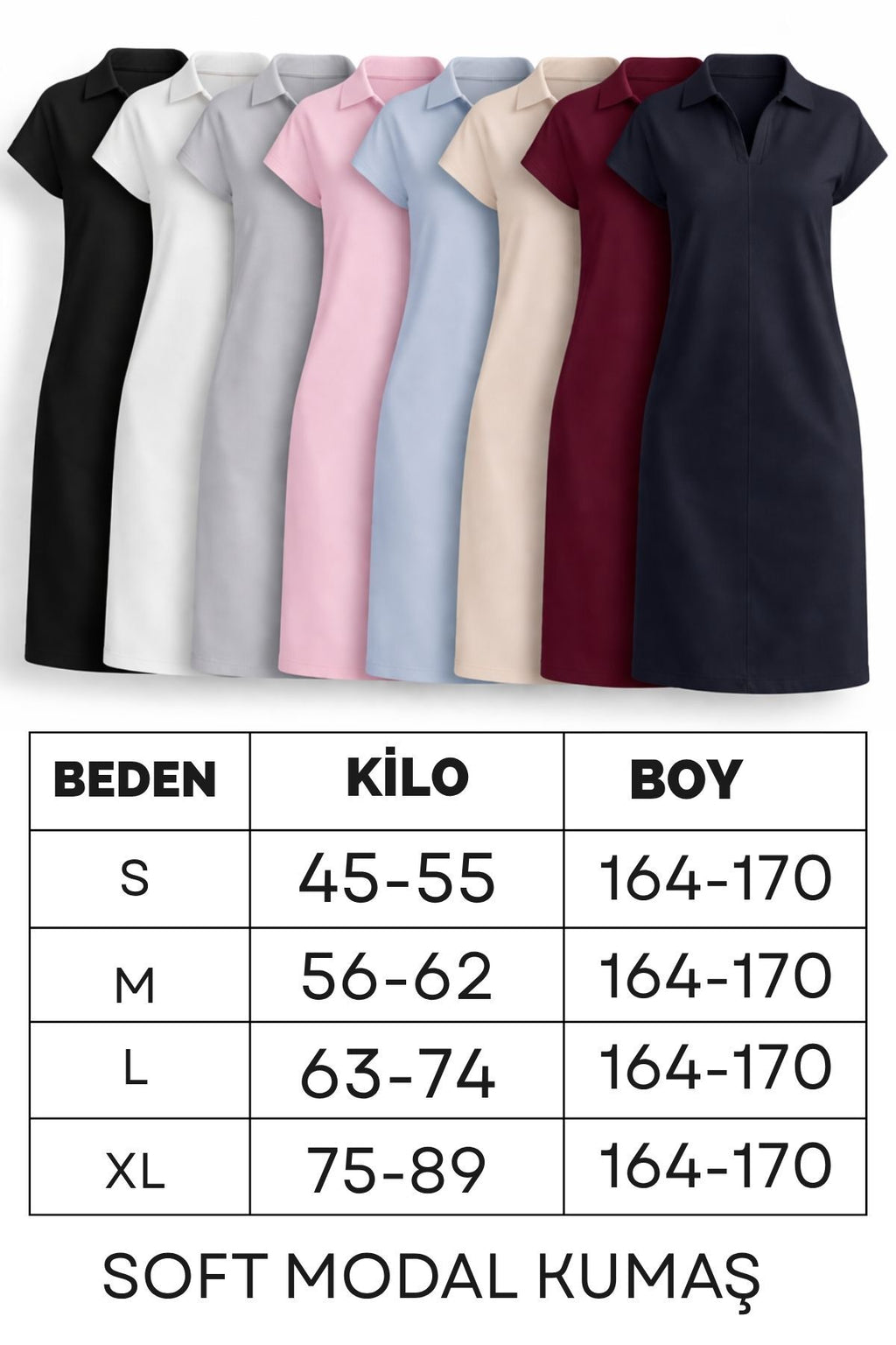 PWG1004250151 - Kadın Penny Polo Yaka Cepli Elbise - Soft Modal Kumaş - Sarı