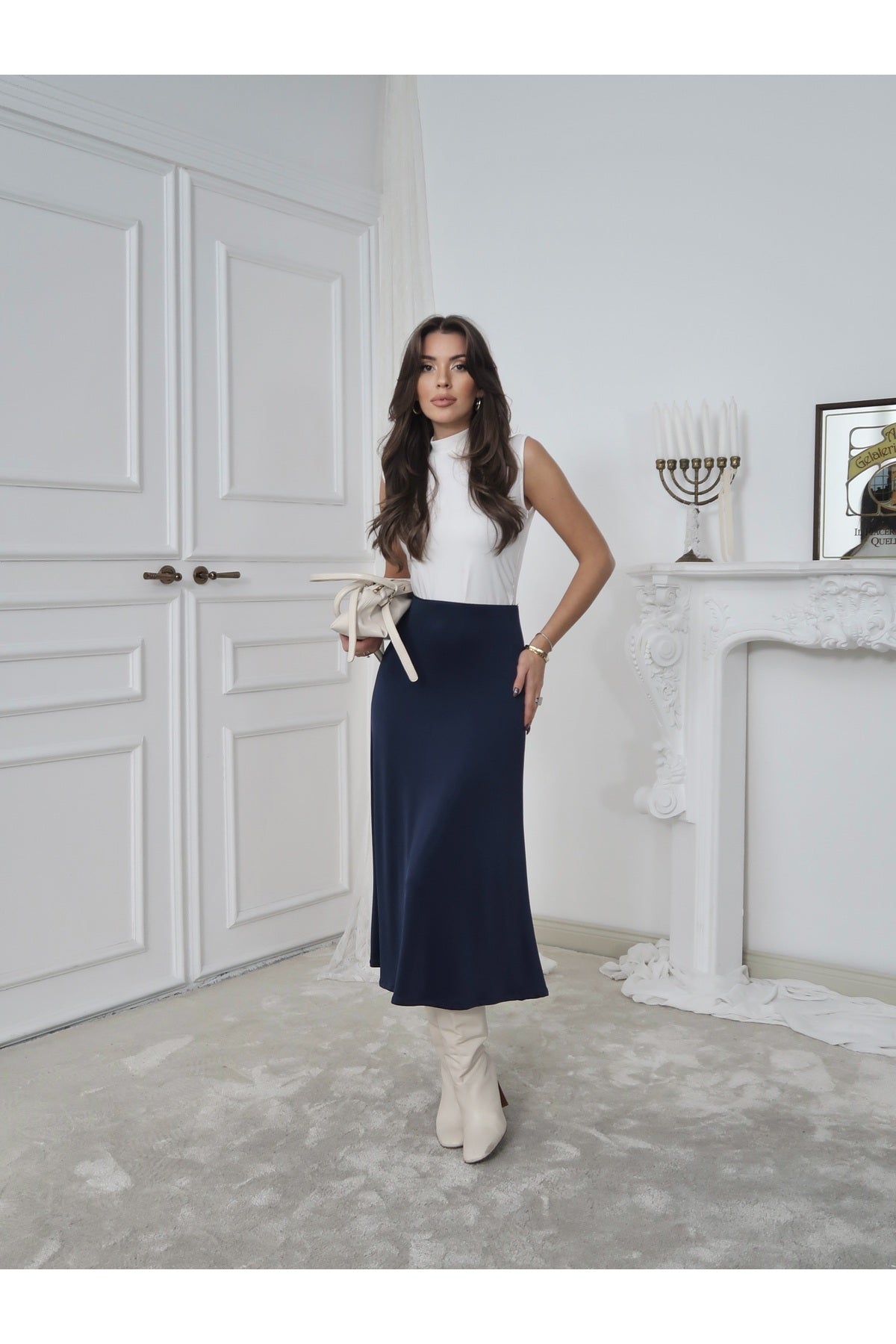 PWG2110252333 - Kadın Celina Çan Etek - Lacivert