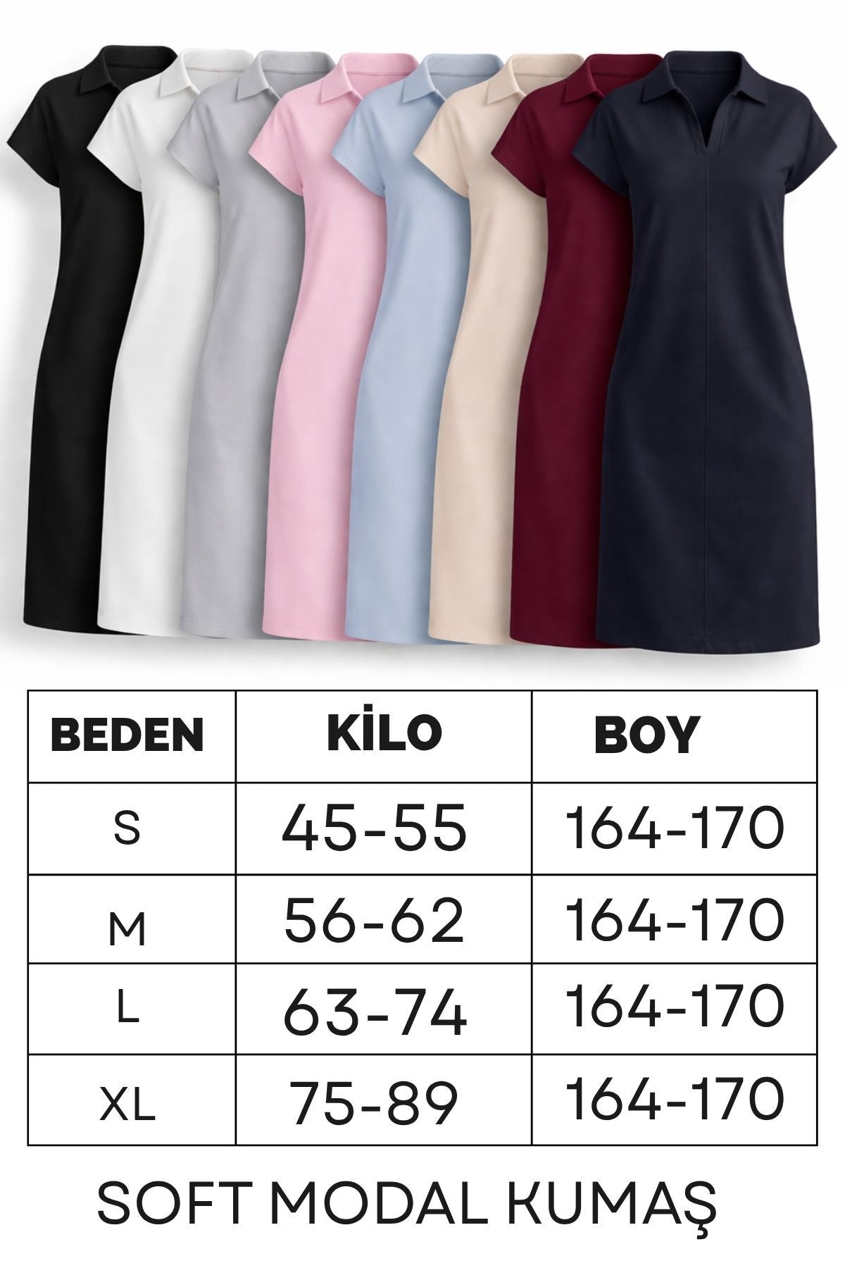 PWG1004250151 - Kadın Penny Polo Yaka Cepli Elbise - Soft Modal Kumaş - Kahverengi