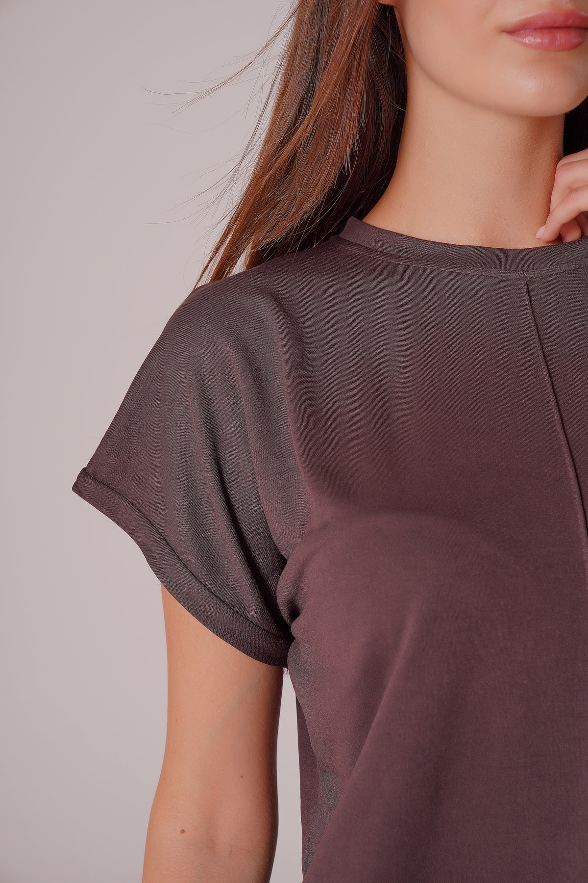 PWG0907251756 - Kadın Meadow Modal Çimalı T-shirt-Pantolon Takım - Kahverengi
