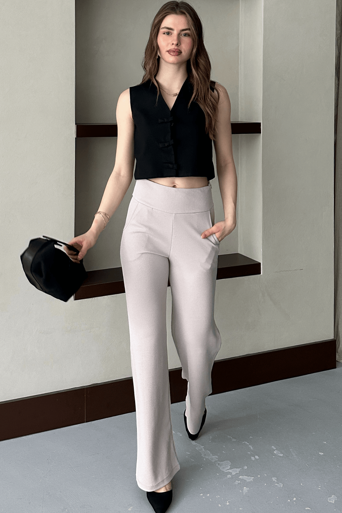 Vetra Bel Korsaj Pantolon - Bej