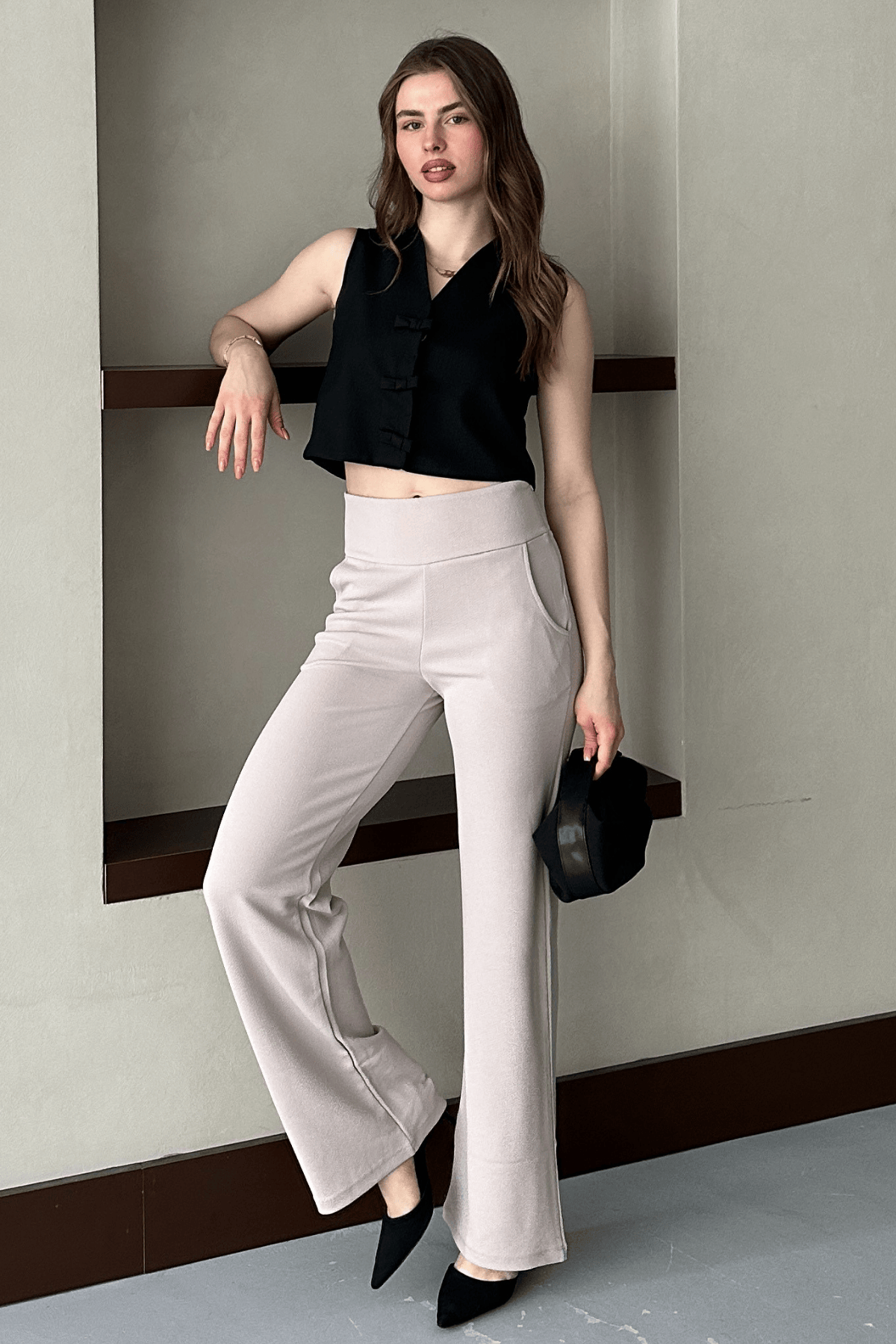 Vetra Bel Korsaj Pantolon - Bej