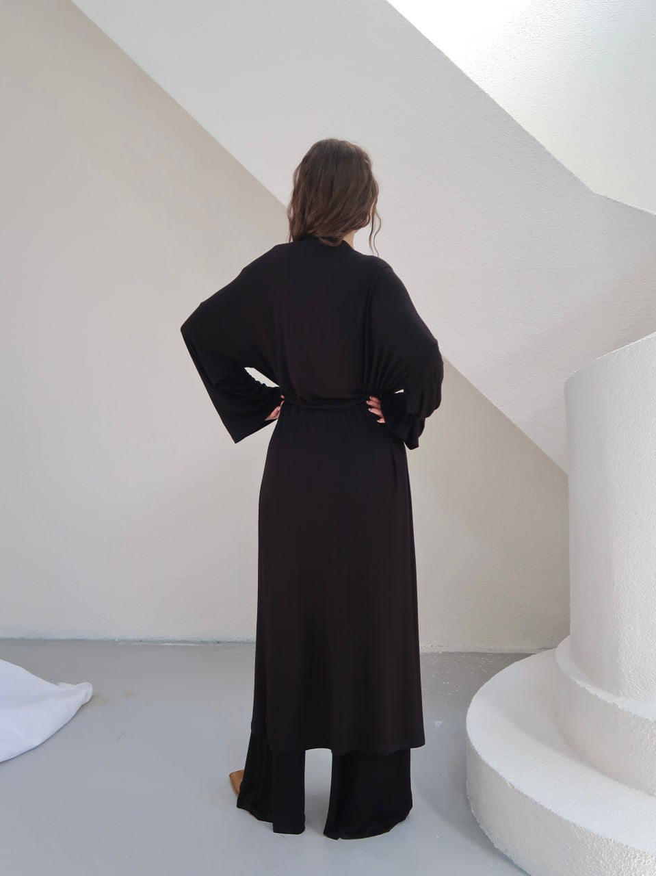 Y274 – Kadın Elara Ring Viskon Kumaş Atlet Pantolon Kimono 3'lü Takım
